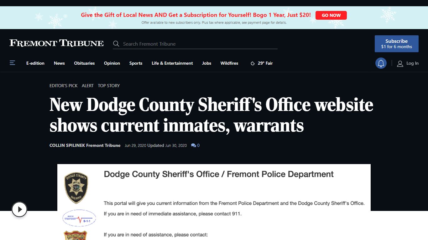 New Dodge County Sheriff's Office website shows current inmates, warrants